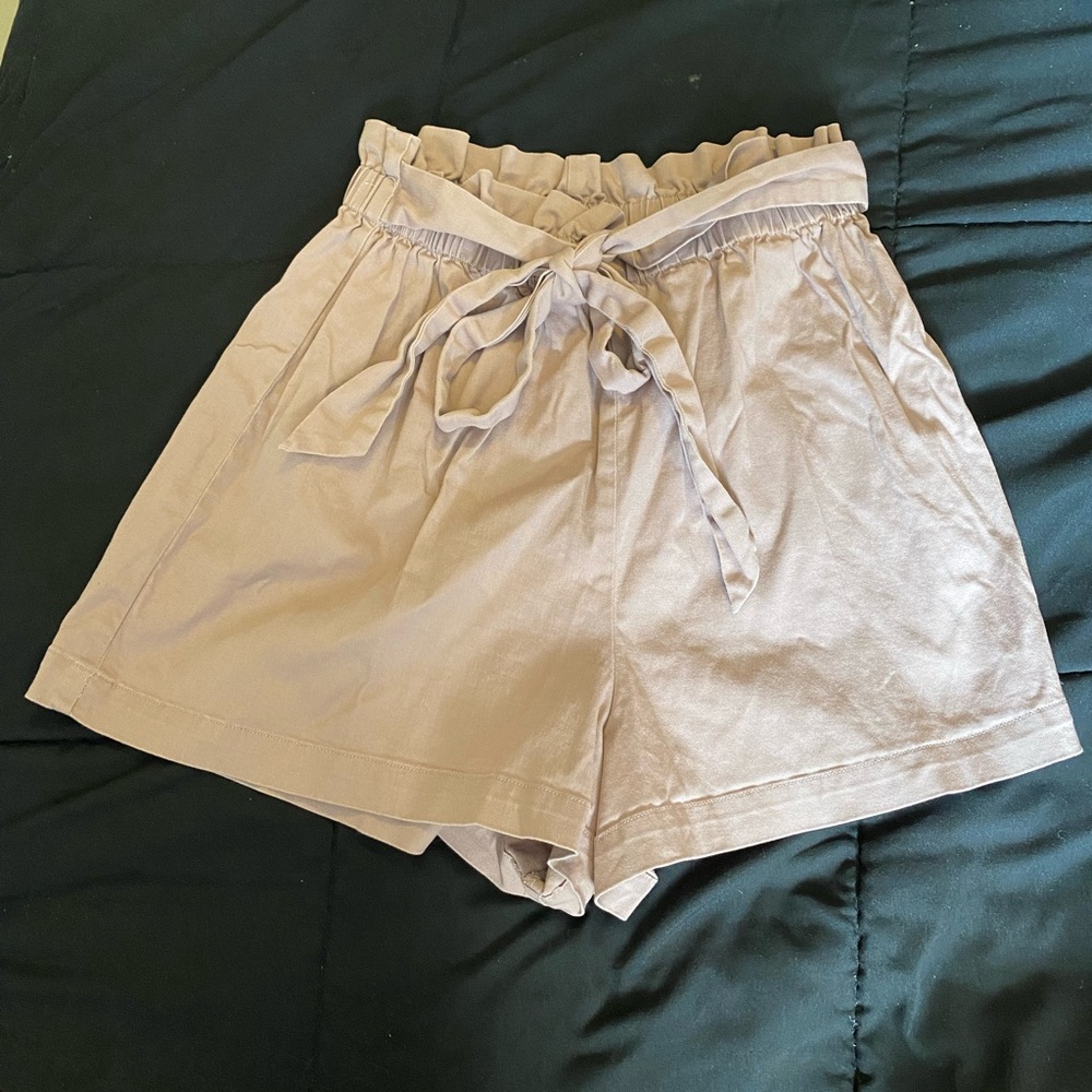 Lavender purple paper bag shorts size s